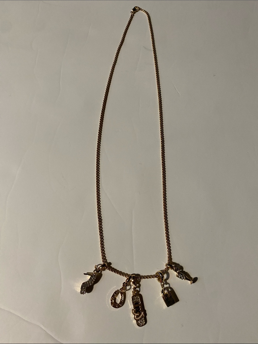 Gold-Tone Multi Charm Pendant Necklace - Gold tone